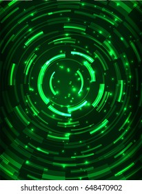 Neon green circles vector abstract pattern background
