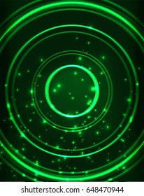 Fondo de patrón abstracto de círculos de color verde neón