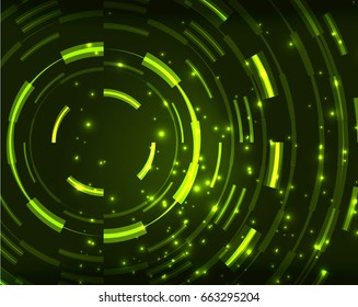 Plano de fundo de padrão abstrato de vetor de círculos verdes de néon