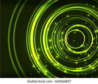 Fondo de patrón abstracto de círculos de color verde neón
