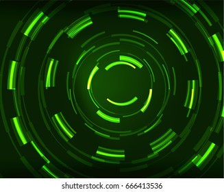 Neon green circles vector abstract pattern background