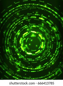 Neon green circles vector abstract pattern background