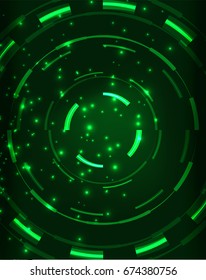 Fondo de patrón abstracto de círculos de color verde neón