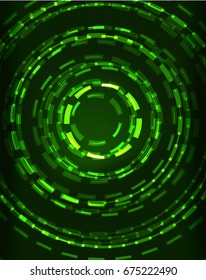 Neon green circles vector abstract pattern background