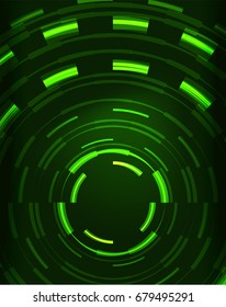 Neon green circles vector abstract pattern background