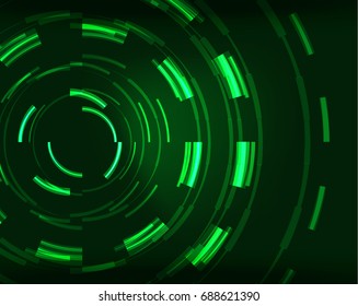 Neon green circles vector abstract pattern background