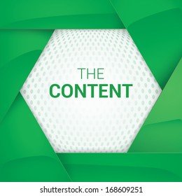 Neon green edition of a shiny scalable eps10 format hexagon framed - bordered vector text field with custom/adjustable background element for universal use 