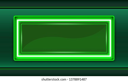 Neon green frame template, Electric light box banner