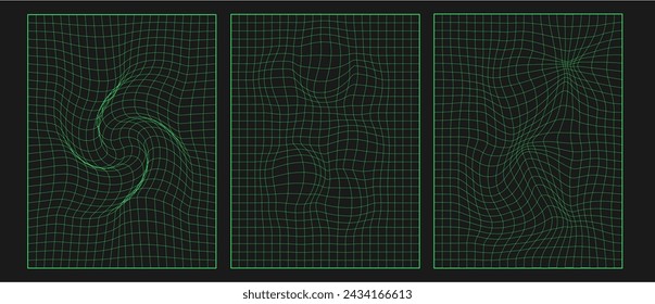 Neon green Geometry: Abstract 3D Wireframe Grid Background.