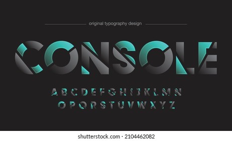 neon green and gray sliced futuristic typography