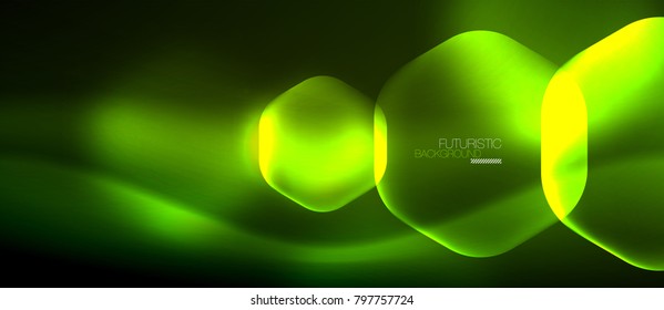 Neon Green Hexagon Vector Abstract Background
