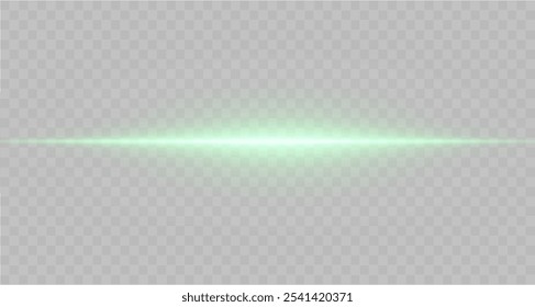 Neon green horizontal speed lines. Laser lines of light. Horizontal neon light. Glowing stripes. Laser beams. light lines of movement and speed in neon color. A beautiful flash of light and sparks.