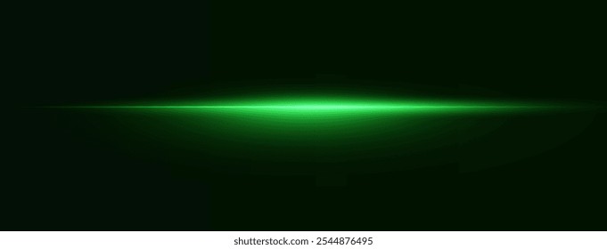 Neon green horizontal speed lines. Laser lines of light. Horizontal neon light. Glowing stripes. Laser beams. light lines of movement and speed in neon color. A beautiful flash of light and sparks.