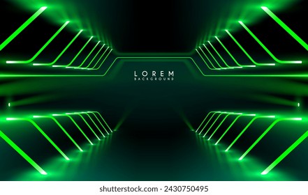 Neon green light lines background