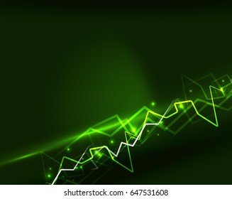 Neon green lightning vector background template