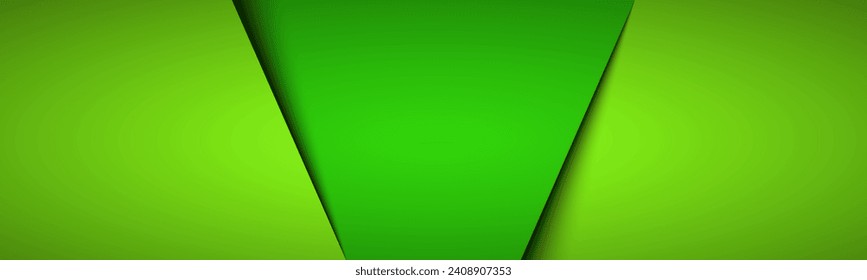 Cabecera de material moderno verde neón. Carteles de papel con hojas de papel en exceso. Plantilla corporativa para su negocio. Fondo abstracto vectorial