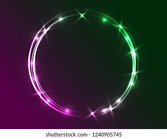 Neon green pink frame