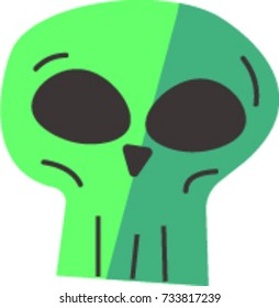 neon green skull halloween vector