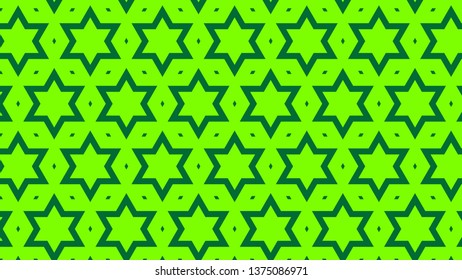 Neon Green Stars Pattern