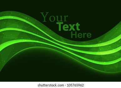 neon green wave. vector illustration