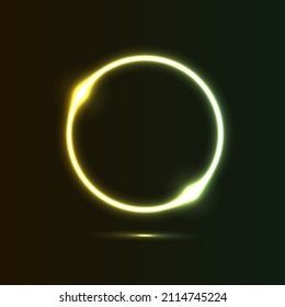 Neon green yellow gradient circle background. Vector illustration
