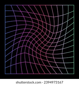 Neon grid. Futuristic element in cyberpunk style. Vector illustration.