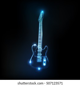 Neon guitar easy all editable