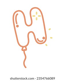 neon H helium balloon vector isolated