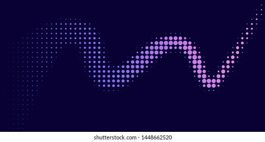 Neon halftone abstract background. Luminous Gradient  futuristic pattern, vector music cover design, concept of invitation to the disco club.