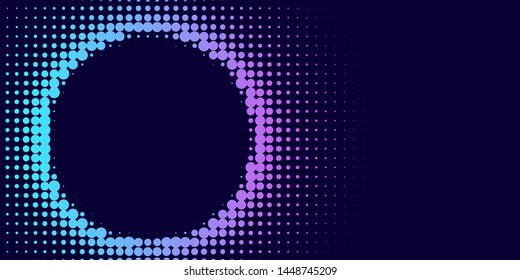 Neon halftone abstract background. Luminous Gradient  futuristic pattern, vector music cover design, concept of invitation to the disco club.