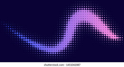 Neon halftone abstract background. Luminous Gradient  futuristic pattern, vector music cover design, concept of invitation to the disco club.