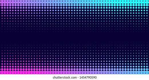 Neon halftone abstract background. Luminous Gradient  futuristic pattern, vector music cover design, concept of invitation to the disco club.