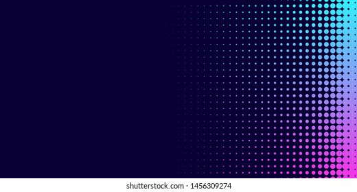 Neon halftone abstract background. Luminous Gradient  futuristic pattern, vector music cover design, concept of invitation to the disco club.