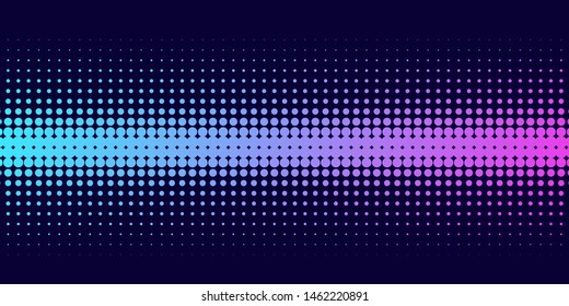 Neon halftone abstract background. Luminous Gradient  futuristic pattern, vector music cover design, concept of invitation to the disco club.
