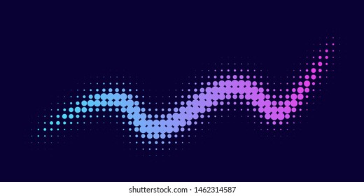 Neon halftone abstract background. Luminous Gradient  futuristic pattern, vector music cover design, concept of invitation to the disco club.