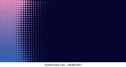 Neon halftone abstract background. Luminous Gradient  futuristic pattern, vector music cover design, concept of invitation to the disco club.
