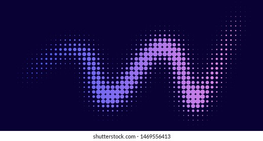 Neon halftone abstract background. Luminous Gradient  futuristic pattern, vector music cover design, concept of invitation to the disco club.