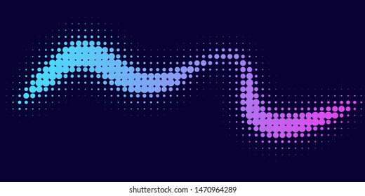 Neon halftone abstract background. Luminous Gradient  futuristic pattern, vector music cover design, concept of invitation to the disco club.