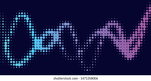 Neon halftone abstract background. Luminous Gradient  futuristic pattern, vector music cover design, concept of invitation to the disco club.