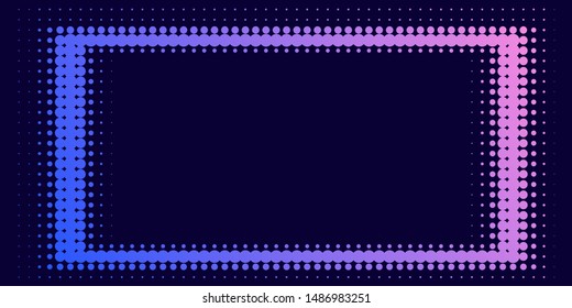 Neon halftone abstract background. Luminous Gradient  futuristic pattern, vector music cover design, concept of invitation to the disco club.