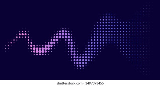 Neon halftone abstract background. Luminous Gradient  futuristic pattern, vector music cover design, concept of invitation to the disco club.