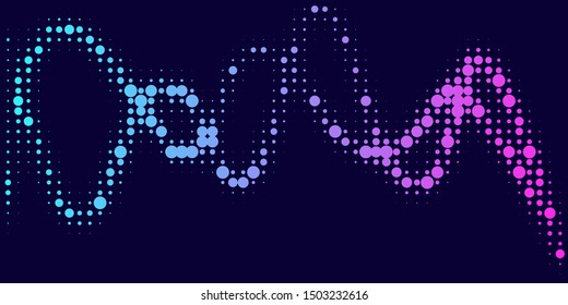 Neon halftone abstract background. Luminous Gradient  futuristic pattern, vector music cover design, concept of invitation to the disco club.