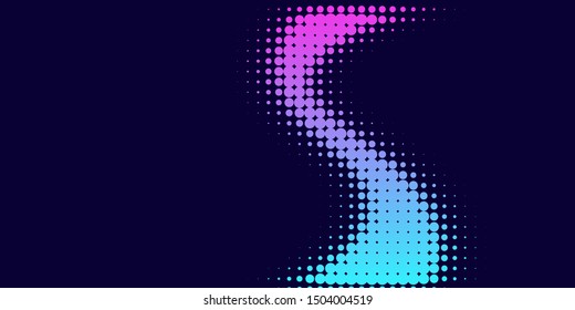 Neon halftone abstract background. Luminous Gradient  futuristic pattern, vector music cover design, concept of invitation to the disco club.