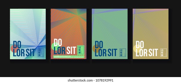 Neon Halftone Covers Set. High-tech Corporate Identity. Futuristic Pattern, Abstract Business Backgrounds. Contrast Halftone Covers Template. Vector Iridescent Party Poster Design.