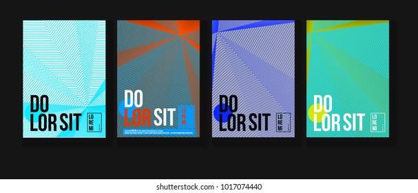 Neon Halftone Covers Set. Modern Blend Funky Corporate Identity. Futuristic Pattern, Fluid Business Backgrounds. VIP Cool Halftone Minimal Covers. Neon Colored Bright Shapes, Glitch Design.