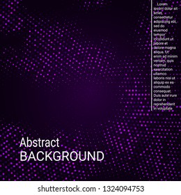 Neon halftone pattern background. Abstract halftone texture with dots. Violet minimal abstract background for website, cover, poster, booklet.