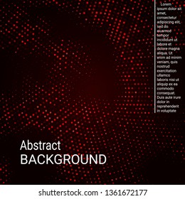 Neon halftone pattern background. Abstract halftone texture with dots. Red minimal abstract background for website, cover, poster, booklet.
