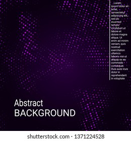 Neon halftone pattern background. Abstract halftone texture with dots. Violet minimal abstract background for website, cover, poster, booklet.