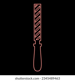 Raspedal-Instrument mit Neonhanddatei, rotes Vektorgrafik-Bild flach