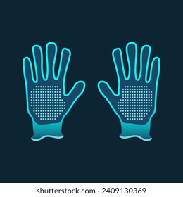 Neon Hand Gloves Vector Design